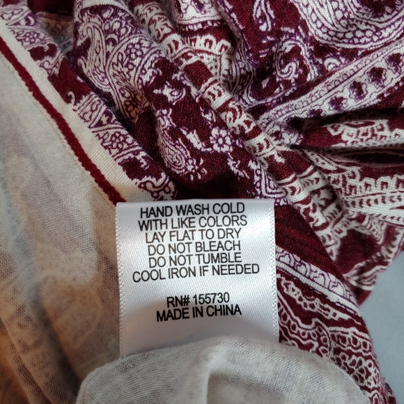 Rose+Olive long sleeve Burgundy paisley shirt - Picture 6 of 14